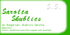 sarolta skublics business card